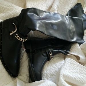 Zara black studded boots